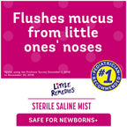 Little Remedies Sterile Baby Saline Nasal Mist, Safe for Newborns to Relieve Stuffy and Dry Noses, 3 Fl Oz, Pack of 3