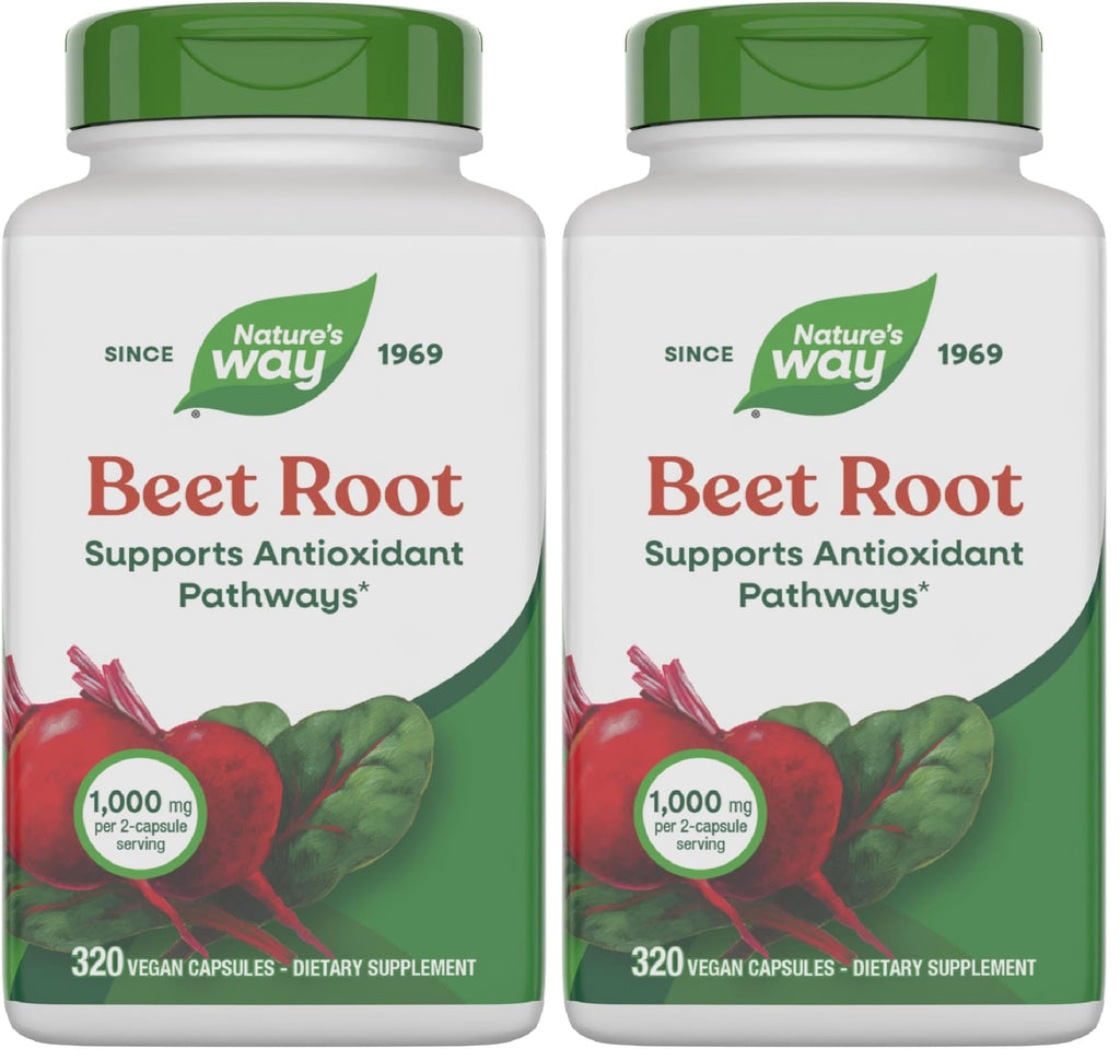 Nature's Way Beet Root Capsules,Supports Antioxidant Pathways*,Helps Neutralize Free Radicals*,1000 mg per 2-Capsule Serving,Vegan,(Packaging May Vary),320 Count (Pack of 2)