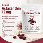 BELANO Nuvapure Astaxanthin12mg，Easy to Swallow, Non-GMO，4-Month Supply，120 Softgels