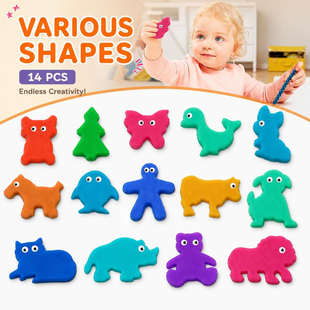 Dough Tool Sets for Kids Age 3-8,Cute Playdough Accessories with Rolling Pin Dough Mat Storage Box,Party Pack Toys for Kids Age 3-5 4-8,Educational Toys Gift for Birthday Christmas Boys Girls