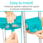 Vive Premium Crutch Pads & Hand Grips - Comfortable, Breathable, Machine Washable Padding - Moisture Wicking & Odor Reducing Pillow Accessory Covers for Adult & Youth Walking Crutches