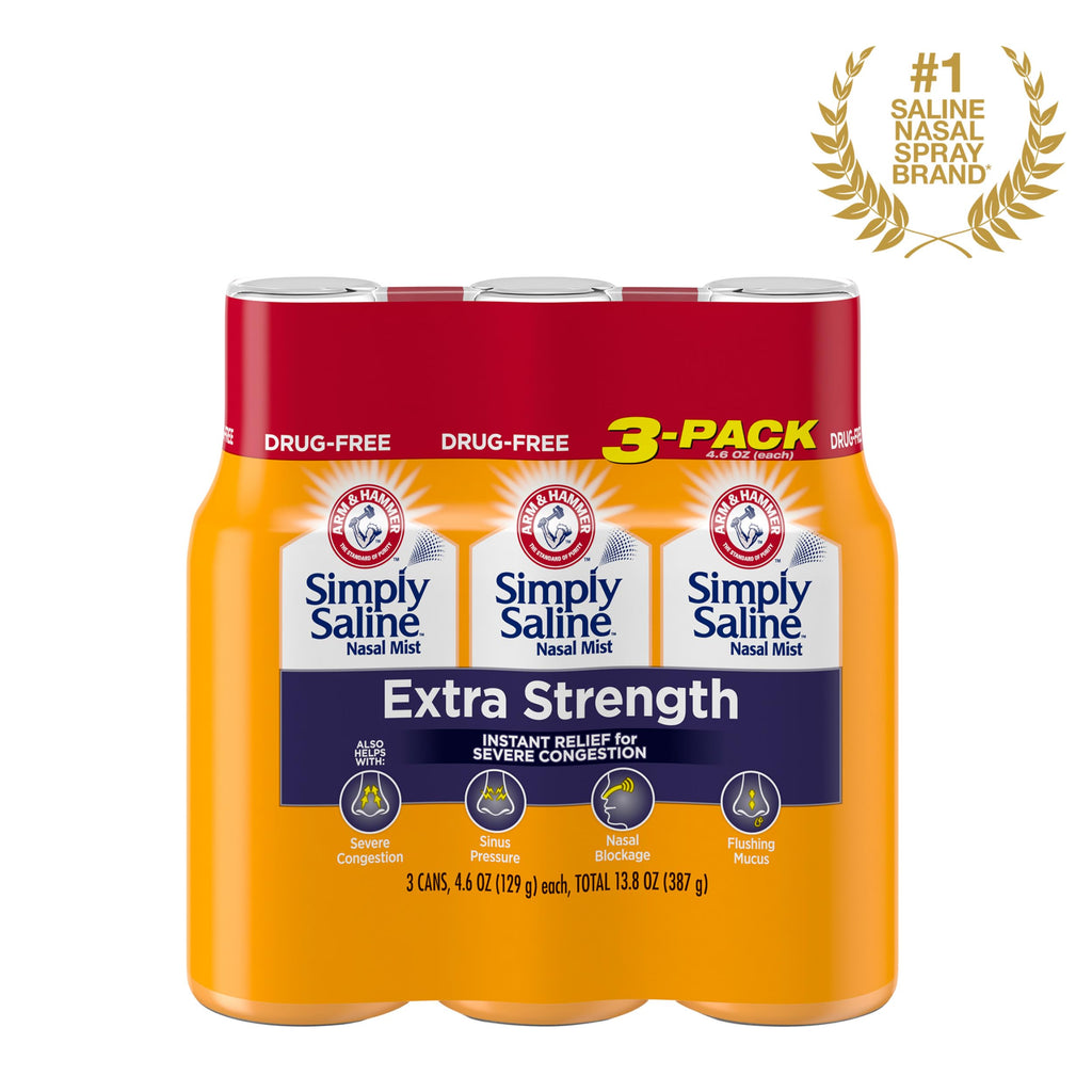 Simply Saline Extra Strength for Severe Congestion Relief Nasal Mist: 4.6oz 24-Pack