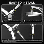 Rain Shower Head with filtered Handheld High Pressure rainfall Shower Heads with Handheld Spray Combo Adjustable one-piece stand daul shower head Built-in Magnetic Docking and Power Jets