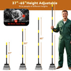 Rake, Garden Leaf Rakes for Lawns Heavy Duty, Yard Metal Rake Tools with 9" Small Narrow Rake Head, 65” Adjustable Long Handle, 11 Steel Tines, Quick Clean up Rake for Shrub, Flower Bed, Camping