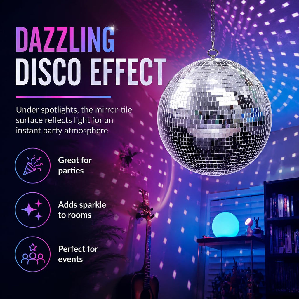 Youdepot 12-Inch Large Hanging Mirror Ball for Disco Party Decor