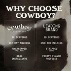 Cowboy - The Exclusive 1st Milking, Whole, Grass Fed Colostrum Supplement for Full Body Health - Bovine Colostrum Powder Packed w/Bioactive Nutrients - Sugar Free (Vanilla, 40 Servings)