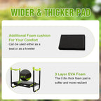 10.9in Wide Foldable Garden Kneeler and Seat, Heavy Duty with Thick Pad