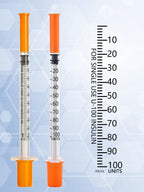 100 Pack 1ml Disposable Syringe, 30G 1cc 5/16 Inch (8mm) Lab Supplies Syringes, Individually Wrapped