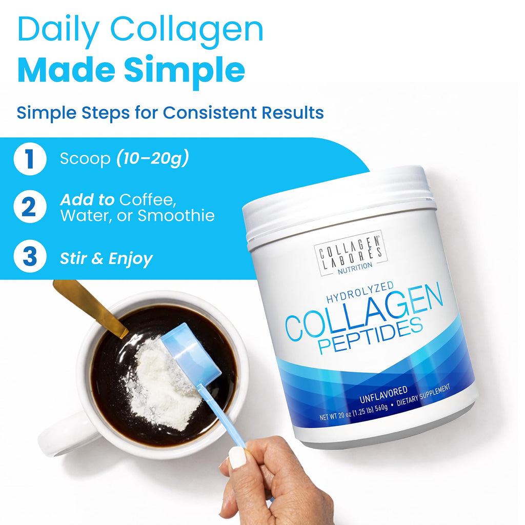 Pure Hydrolyzed Collagen Peptides (20 oz) – Unflavored Collagen Powder – Grass-Fed, Pasture-Raised – Non-GMO, Gluten-Free – Keto & Paleo Friendly – GMP Certified – Easy to Mix