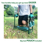 BESTHLS Garden Kneeler and Seat - Heavy Duty Folding Stool with Thick Pad, Tool Pouch, 330 lbs Capacity - Knee & Back Support, Perfect for Seniors, Women, Men