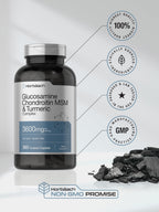 Horbäach Glucosamine Chondroitin MSM | 360 Caplets | Advanced Formula with Turmeric | Non-GMO, Gluten Free