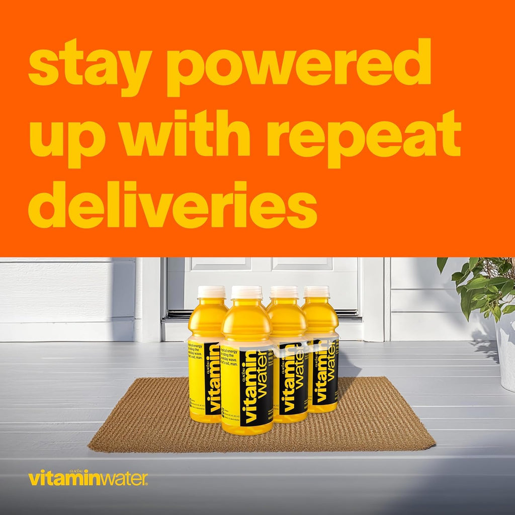 vitaminwater Energy Tropical Citrus, Flavored Water Beverage Bottles, 20 fl oz, 12 Pack