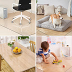 [Tempered Glass] 36" x 46" Glass Chair Mat, Heavy Duty Hard Floor Mat with Round Corner and Polished Edge, Office Chair Mat for Carpet Office Home Hardwood Floor Desk