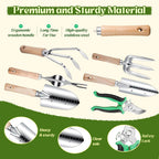 Garden Tools 9 Pcs Heavy Duty Gardening Tool Set Green Tote Bag Men Women