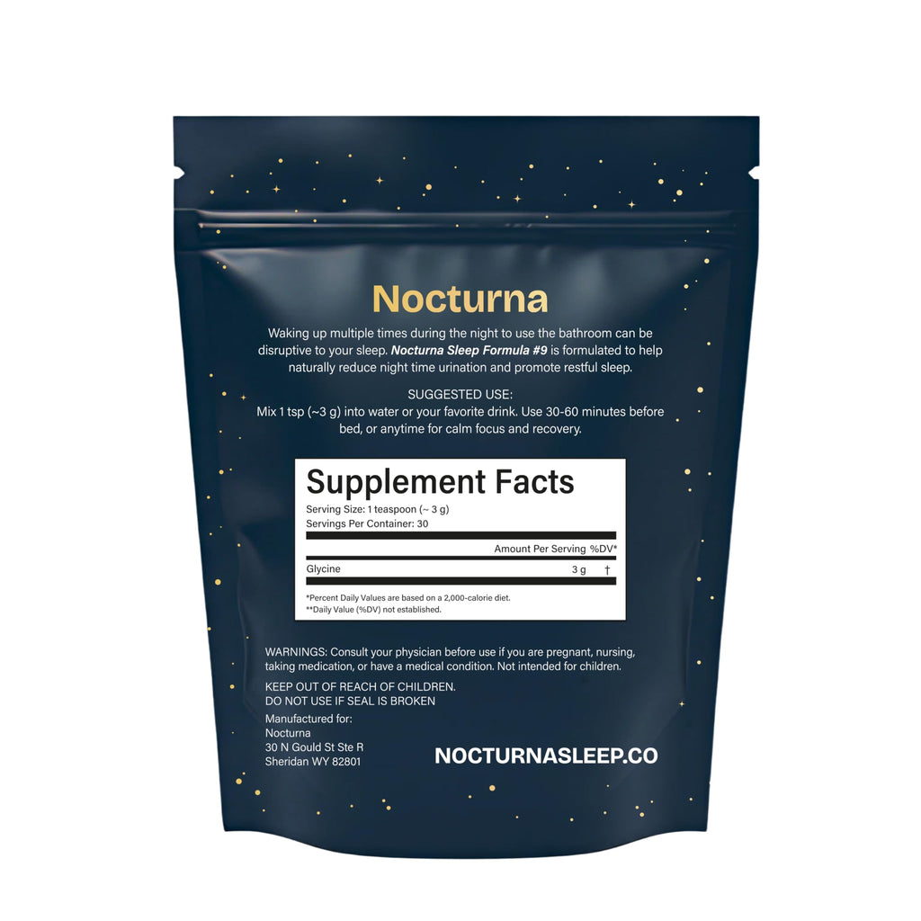 Nocturna Glycine Supplement – 100% Pure 3g Glycine Powder for Sleep, Calm & Recovery – USA Made Sleep Aid for Men & Women – Non-GMO & Completely Natural - 6.3Oz for 60 Servings