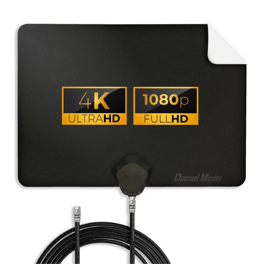 Channel Master FLATenna - Indoor Digital HDTV Antenna, 12' Coaxial Cable, Superior Reception Range & Signal Reliability, Supports 4K Smart TVs, OTA Broadcast & NextGen TV, Easy Install