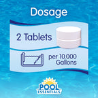 Pool Essentials® 3" Swimming Pool Chlorinating Tablets, Kills Bacteria & Controls Algae, 20LB