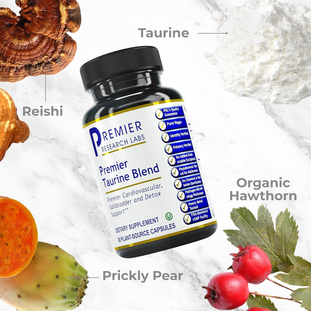 Premier Research Labs Taurine Blend - Amino Acid Supplement for Liver, Gallbladder, Brain & Heart Health, for Women & Men - 90 Vegetarian Capsules
