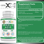 Genex Formulas Ursolic Acid 300mg (180 Capsules) Ursolic Acid Sourced from Rosemary Extract - Non-GMO, Gluten Free, Vegetarian
