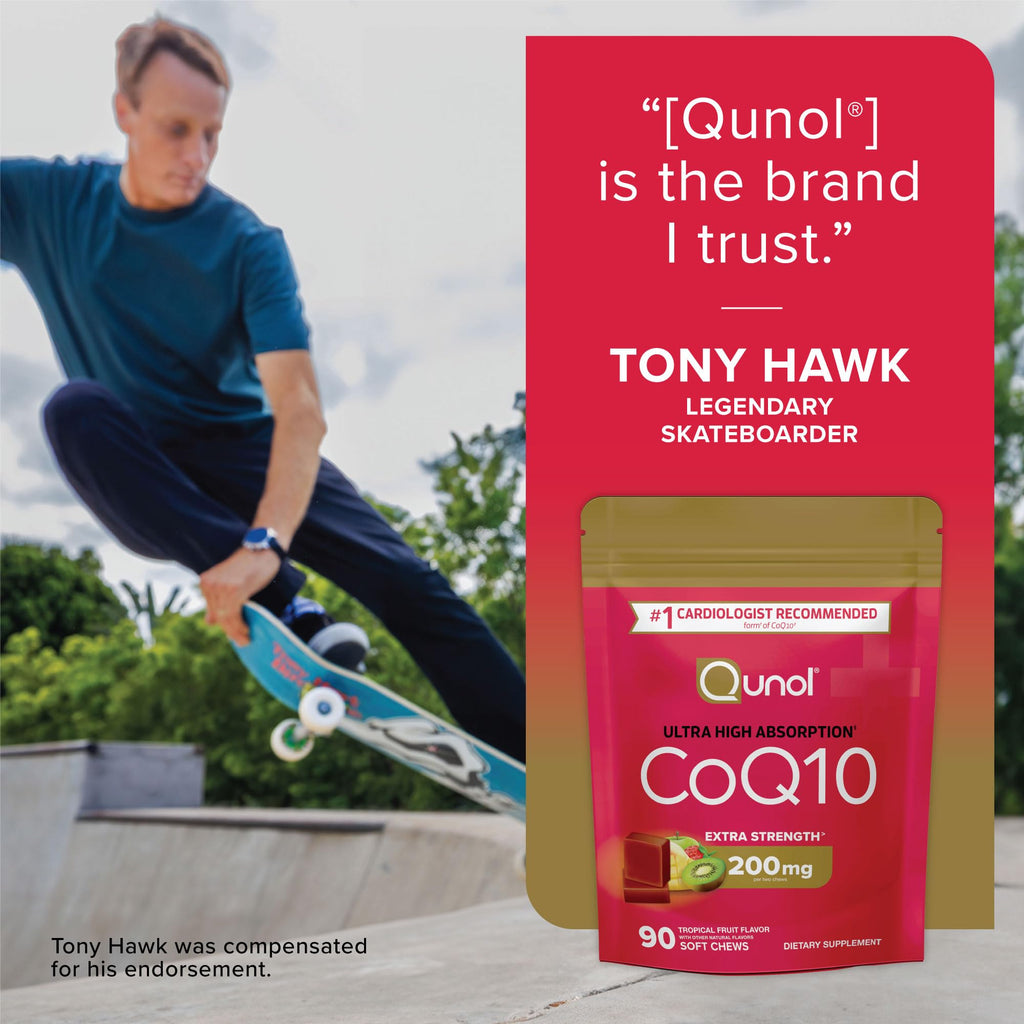 Qunol CoQ10 200mg Soft Chews, Extra Strength & Ultra High Absorption Coenzyme Q10 Supplement, #1 Cardiologist Recommended Supplement for Heart Health, 90 Count