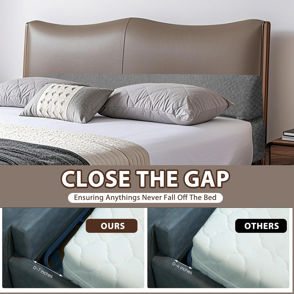 FOUXTEL 4 Modes Pillow Wedge for Headboard Gap, Foldable Bed Wedge Pillow, Bed Gap Filler King Size Fill The Gap (0-7"), Mattress Gap Filler Long Pillow Between Headboard and Mattress