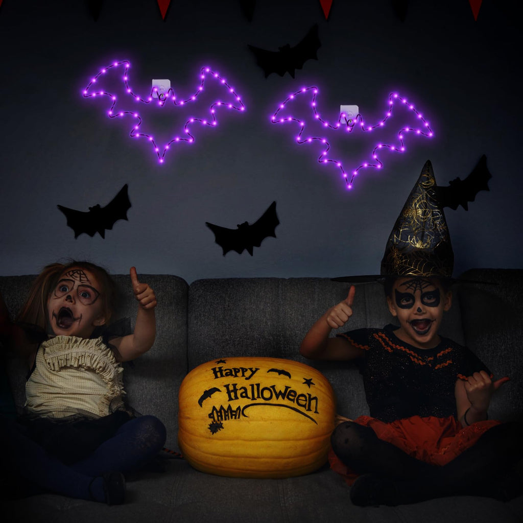 Bstge Halloween Window Lights, 2 Pack LED Waterproof Timer Indoor Decor