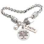 Religious Bible Verse Bracelet for Her Scripture Quotes Bracelet Faith Christian Jewelry Encouragement for Women Friend (PHIL 4:13)