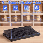 2 Pack Minifigure Display Case for Action Figures Blocks, Clear Dustproof Acrylic Display Box Storage with 3 Movable Steps Gifts for Children,Black…