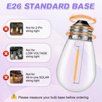 GvvooHome 28 Pack S14 Bulbs for Outdoor String Lights, Shatterproof LED Replacement Bulbs for Patio String Lights Outdoor Waterproof, E26 Base, Soft White 2200K, Dimmable