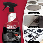 Weiman 2-Pack Cooktop Cleaning Spray & Microfiber Cloth – Cooktop & Oven Cleaner for Streak & Residue Free - Non-Abrasive Degreaser Safe for Glass & Ceramic