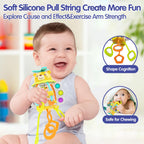 HOLA Montessori Toys for 1 Year Old Boys - Rattle Teething Baby Toys 0-6 & 6-12 Months, Silicone Pull String Sensory Toys for 1 Year Old Girl Gifts Christmas Stocking Stuffers