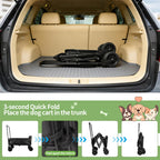 Dog Stroller for Large Dogs,Pet Stroller for Medium Dogs Up to 150lbs,Folding Dog Wagon Cart,Heavy Duty All-Terrain with Adjustable Handle,Storage Organizer,Waterproof Oxford Fiber,Black