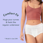 Rael Disposable Underwear for Women, Organic Cotton Cover - Incontinence Pads, Postpartum Essentials, Disposable Underwear, Unscented, Maximum Coverage (Size S-M, 12 Count)