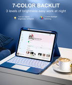 Harvopu for iPad A16 11th/10th Generation Case with Keyboard, Folio Cover