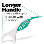 GUM Professional Clean Plus Flosser Picks, Promotes Healthier Gums, Comfort-Pick for Gentle Massage, Fresh Mint Flavour, Teal & White, 6 Bags X 60ct (360 Flossers)