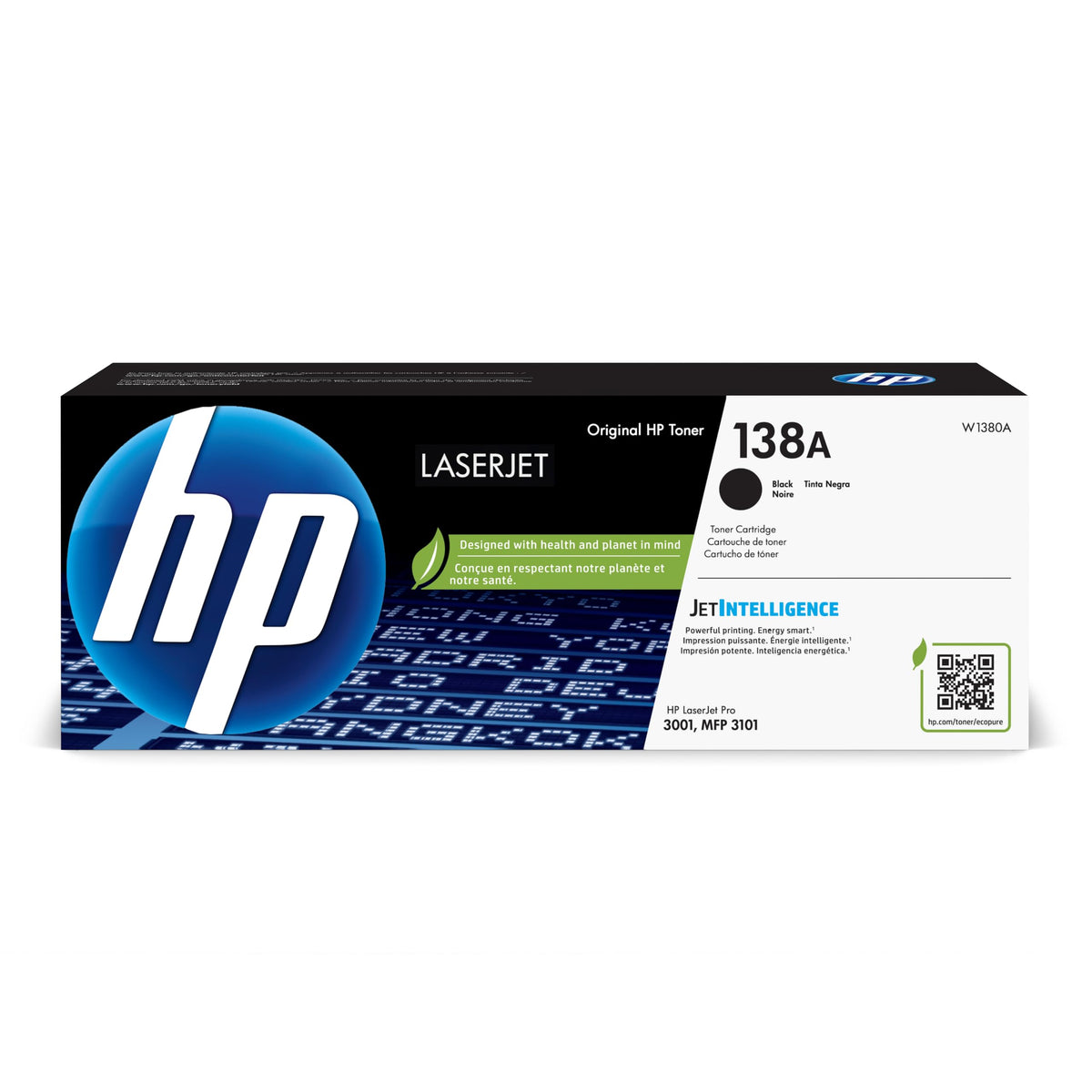 HP 138A Black Toner Cartridge | Works LaserJet Pro 3001 Series, LaserJet Pro MFP 3101 Series | W1380A
