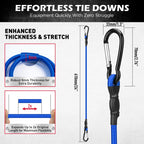 5-Piece 24 Inch Bungee Cords with Carabiner Hooks, Heavy Duty Rubber Elastic Tie Down Straps, Bungee Cord with Carabiner Clips for Cargo, Truck Bed, Camping, Motorcycle and Outdoor Use (Blue)