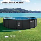 INTEX 26333EP 20ft X 48in Ultra XTR Frame Deluxe Above Ground Swimming Pool Set with 2100 GPH Sand Filter Pump, Removable Ladder, Ground Cloth, Pool Cover, SuperTough, Puncture and Rust Resistant