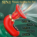 Gasevimo Vibrator Sex Toys for Women - 5IN1 AI APP Rose Toy Adult Toys Sucking Vibrator, 3 Sucking, 9 Tongue Licking & Vibrating Sex Toy, 2 Removable Cup LCD Display Clitoral Vibrators Sex Novelties
