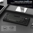 HITIME XVX Retro 75% Gaming Keyboard with TFT Smart Display&Knob, M87 Pro Bluetooth/2.4G/USB-C Wireless Mechanical Key Board