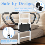 Bed Rails for Elderly Adults Safety: Adjustable Bedside Assist Rails with Storage Pockets, Non-Slip Handles, Items for Elderly Bed Rail, 400LB Gravity Capacity