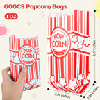 Essenya 602 Pcs Popcorn Bags with Popcorn Scoop and Salt Shaker,1 oz Small Pop Corn Bags Popcorn Bags Individual Servings for Popcorn Machine Supplies Party Movie Night Theater