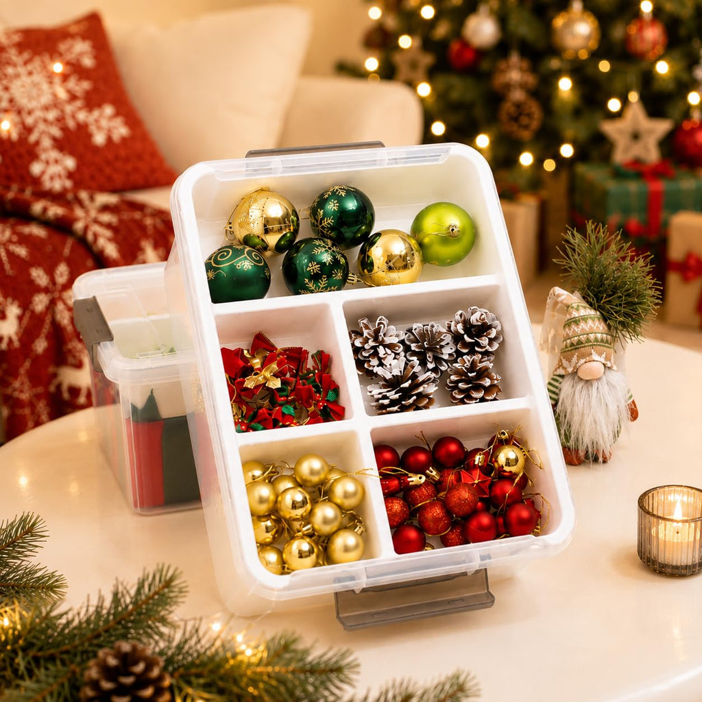 Citylife 17QT Clear Craft Organizers and Storage Box with Removable Tray