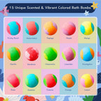30 Pack Kids Bath Bombs with Land & Sea Animal Toys, Dual-Themed Gift Boxes