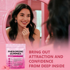 Josmon Pheromone Gummies for Women, Feminine Balance Gummies, Strawberry Flavor, Vegan, Gluten Free, Pink, 60 Gummies