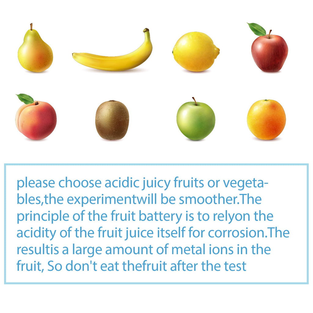 Sntieecr Fruit Battery Science Experiment Kit with Instruction, Potato Science Educational Kit for School Sciences Project, Kids DIY STEM Lab Experiments