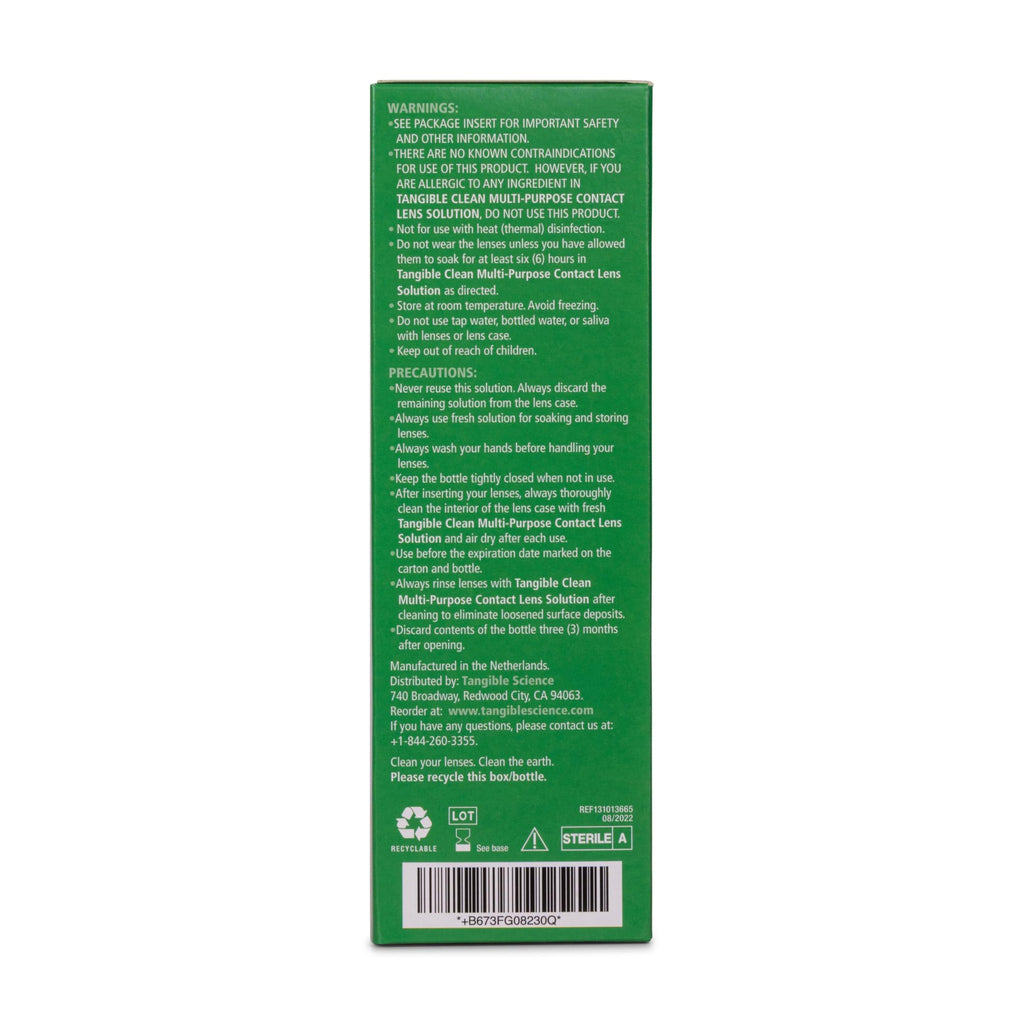 Tangible Clean Multi-Purpose Contact Lens Solution for Scleral and Gas Permeable Contact Lenses, with Lens Case, 12 Fl Oz