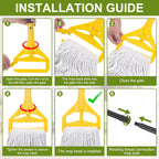 KeFanta 2 Pack Commercial Mop Heavy Duty,Industrial String Cotton Wet Mops