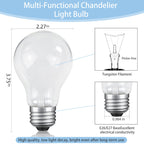 NABKRA 60 Watt Incandescent Light Bulbs, A19 E26 60W Incandescent Bulb, Dimmable, 2700K, Warm White Light, Shatter-Resistant and Durable Bulb (4-Pack)
