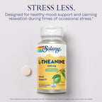 SOLARAY L Theanine 200mg, Mood Support Supplement with Vitamin B6 - Calming Support During Occasional Stress - Natural Lemon Lime Flavor - 60-Day Guarantee, Lab Verified - 30 Servings, 30 Chewables